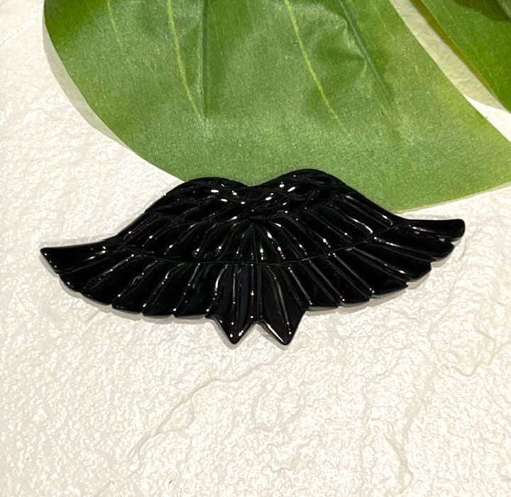 Angel Wings in Howlite, Black Obsidian or Silver Sheen Obsidian