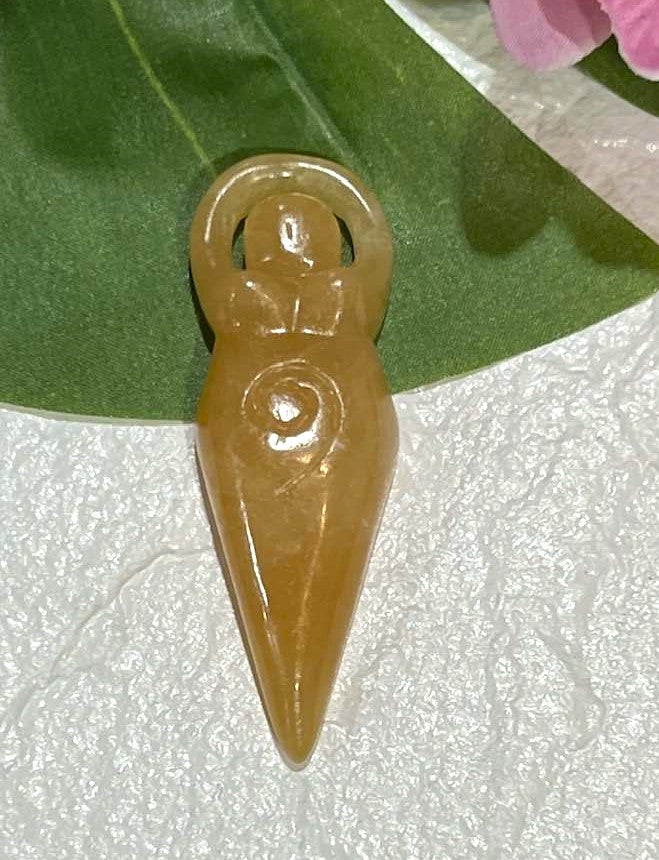 Spiral Goddess in Strawberry Quartz or Yellow Calcite