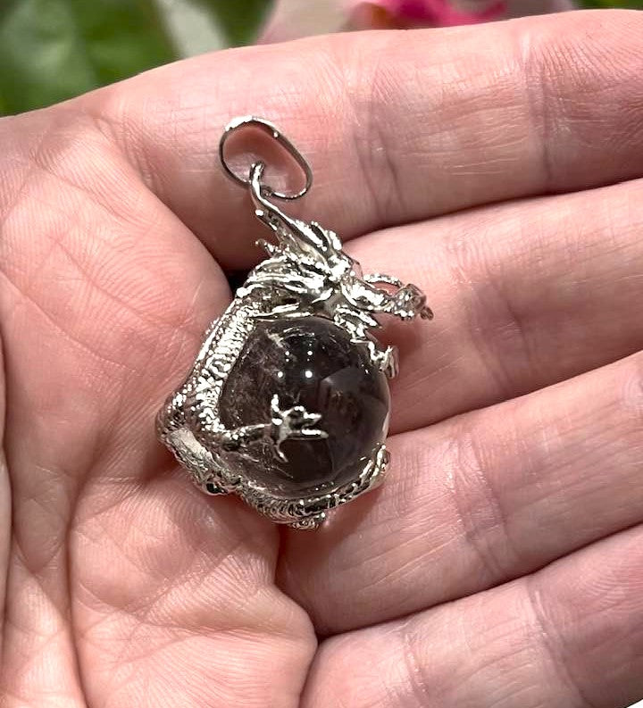 Dragon Pendant in Lapis Lazuli, Rose Quartz, Clear Quartz or Amethyst