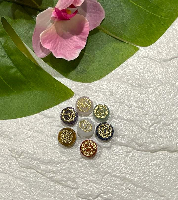Miniature Chakra Set of 7 Stones or Hearts