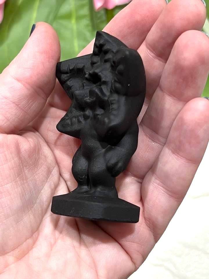 Carnivorous Plant in Black Obsidian