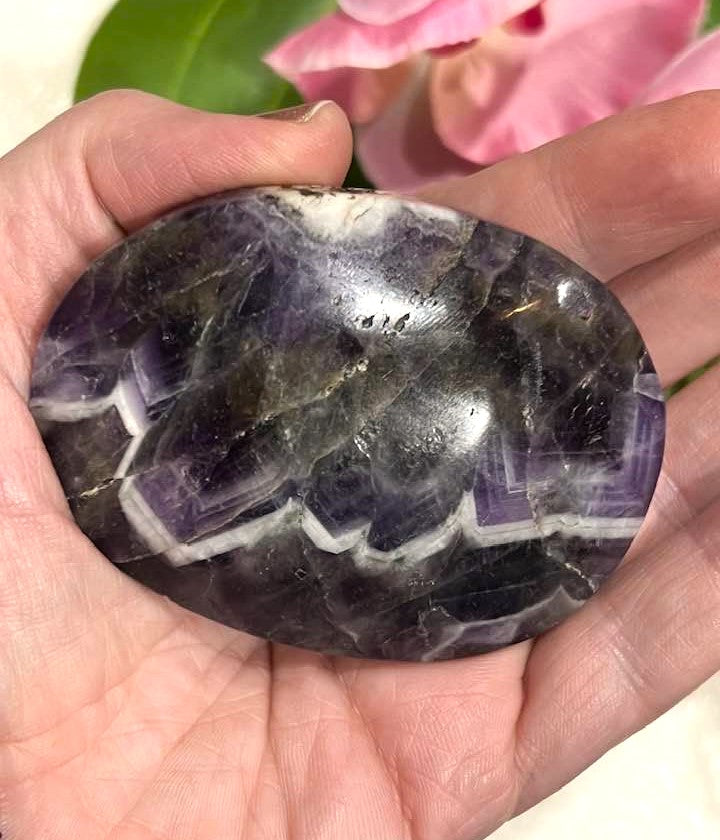 Chevron Amethyst Palm Stone