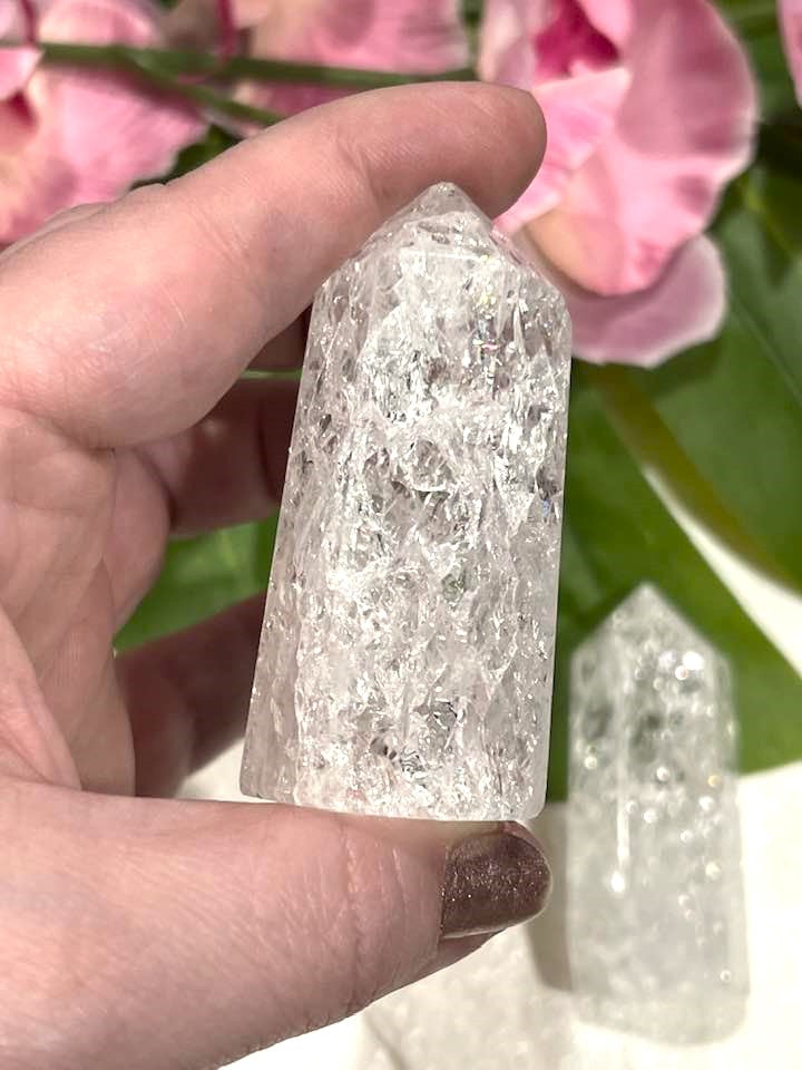 Fire & Ice Quartz Point or Sphere