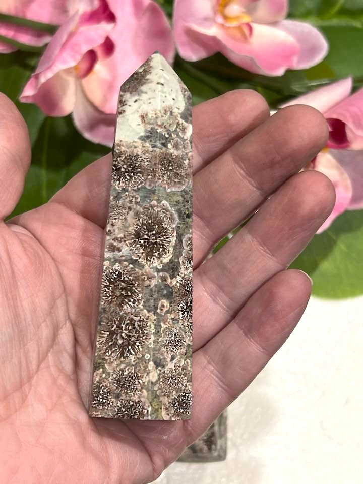 Sakura (Rhyolite Green Flower or Cherry Blossom) Jasper Tower