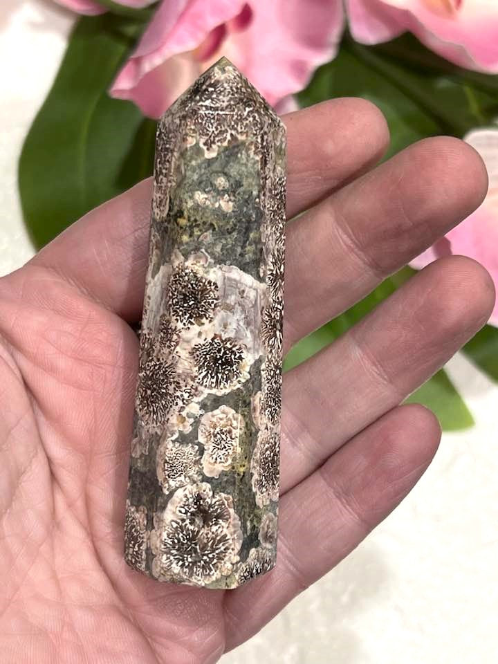 Sakura (Rhyolite Green Flower or Cherry Blossom) Jasper Tower