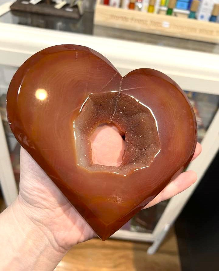 Carnelian Druzy Heart