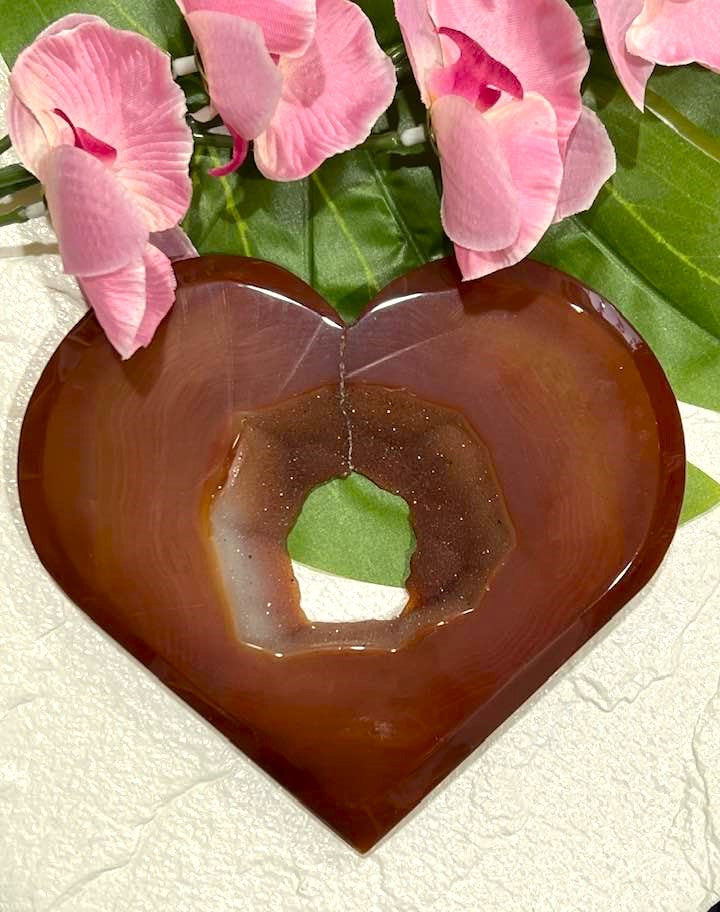Carnelian Druzy Heart
