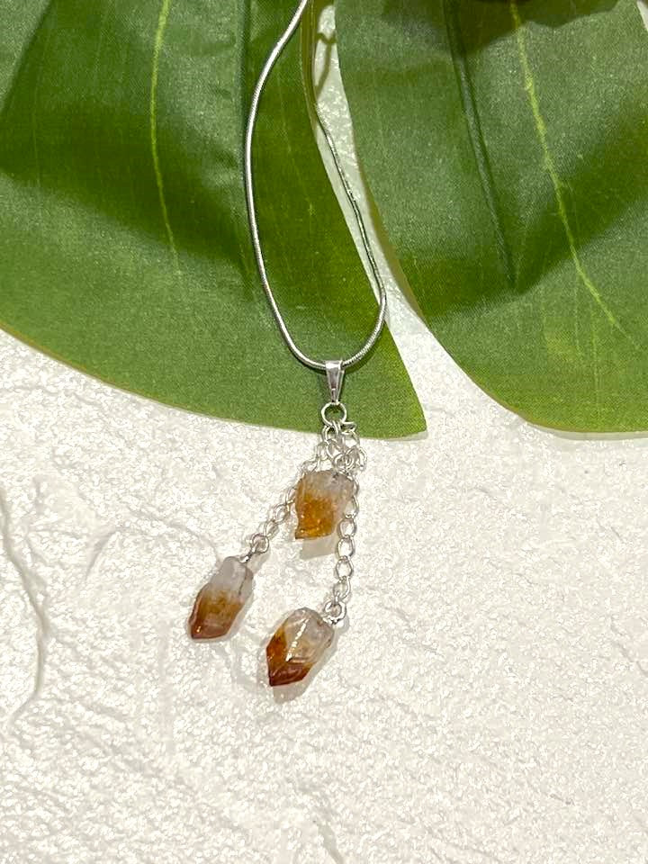 Rain Drops Necklace in Citrine, Ametrine or Black Tourmaline
