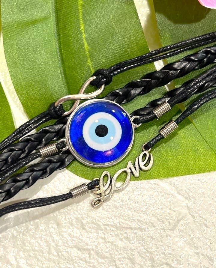 Evil Eye Bracelet with Infinity and Love