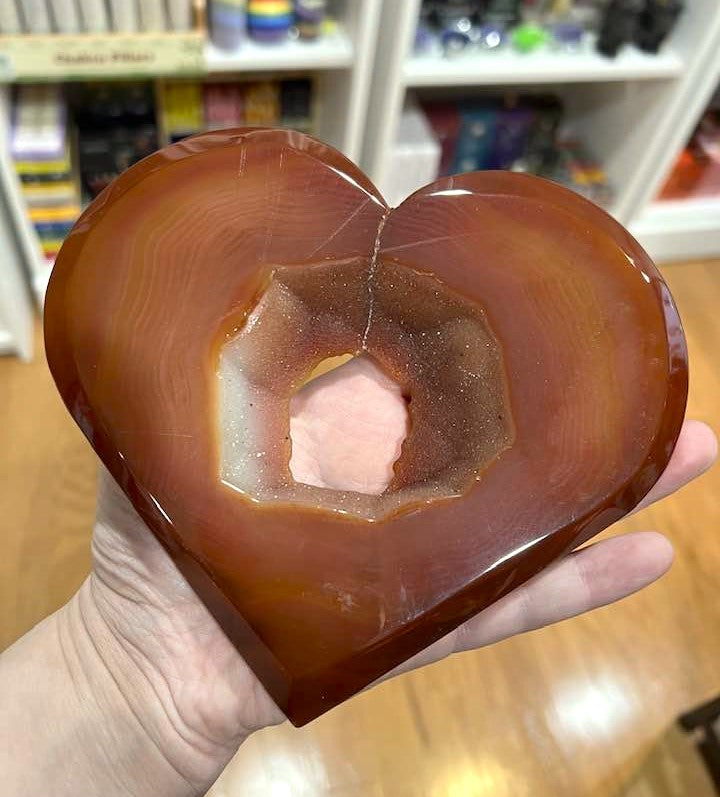 Carnelian Druzy Heart