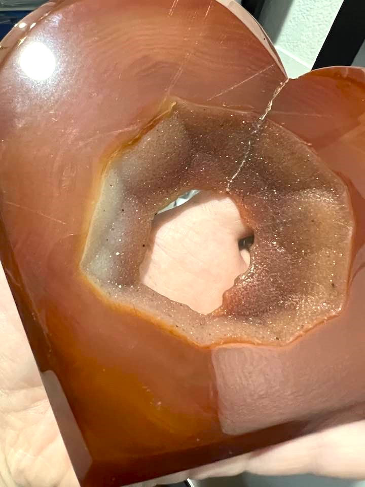 Carnelian Druzy Heart