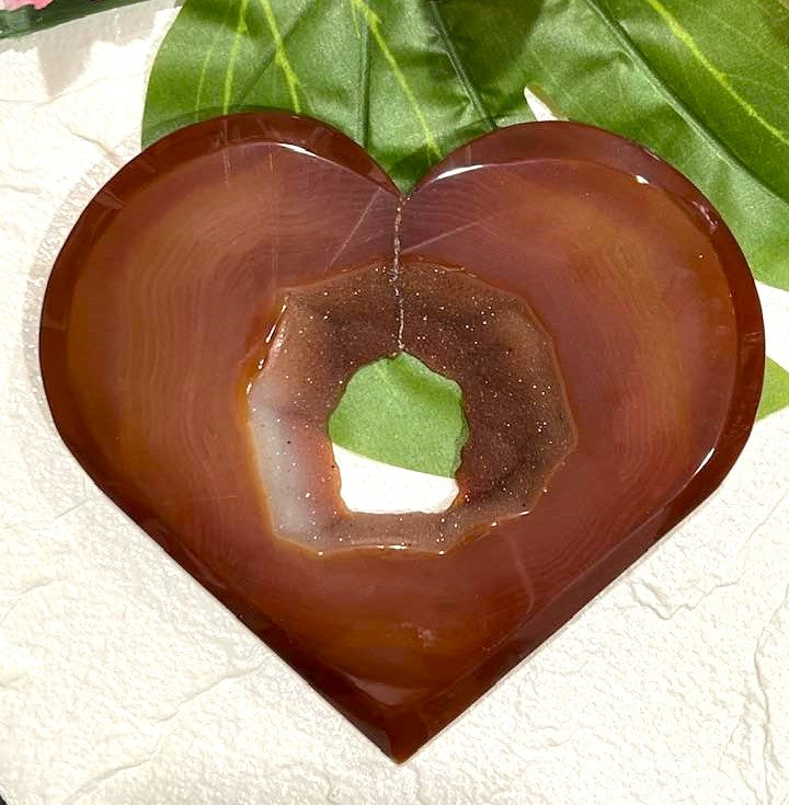 Carnelian Druzy Heart