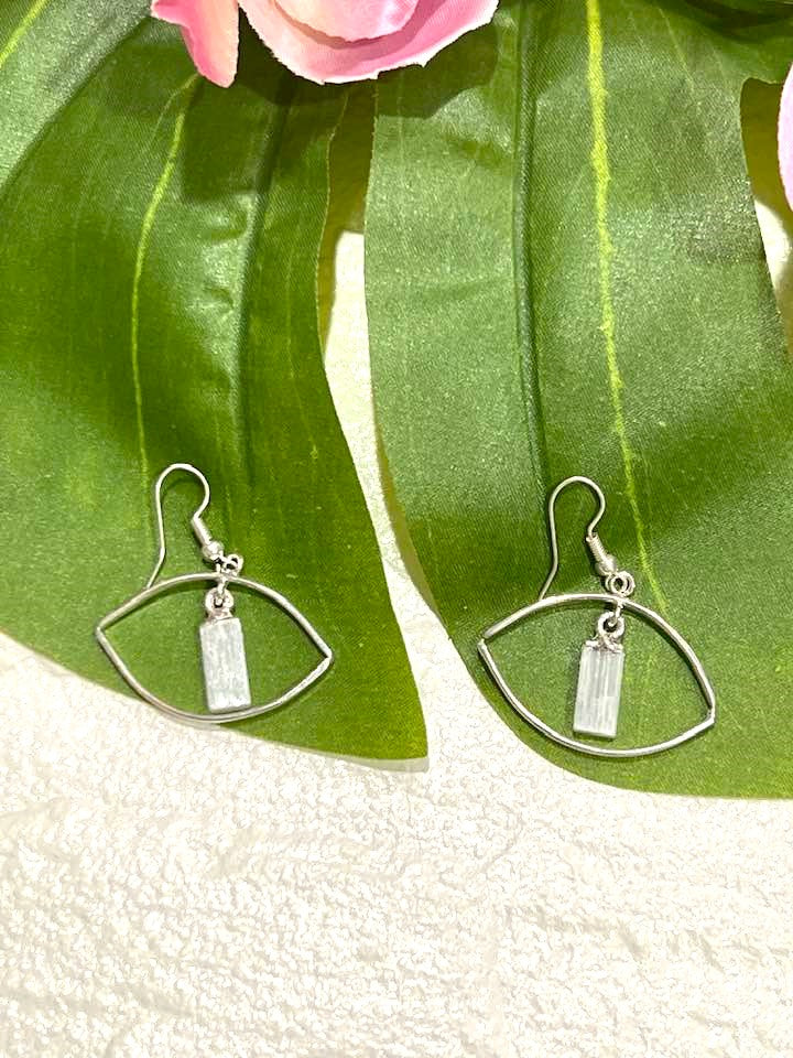 Crystal Eye Earrings in Black Tourmaline, Citrine, Selenite, Amethyst and Clear Quartz