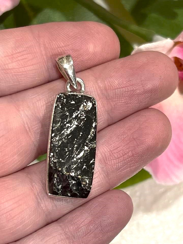 Sterling Silver Shungite Pendant Collection - Raw