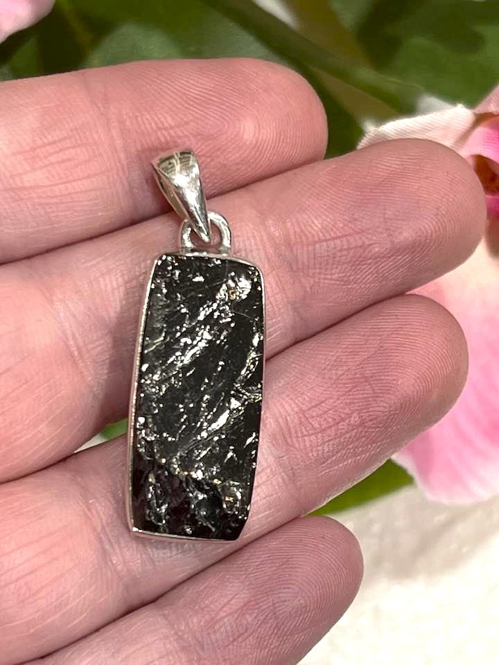 Sterling Silver Shungite Pendant Collection - Raw