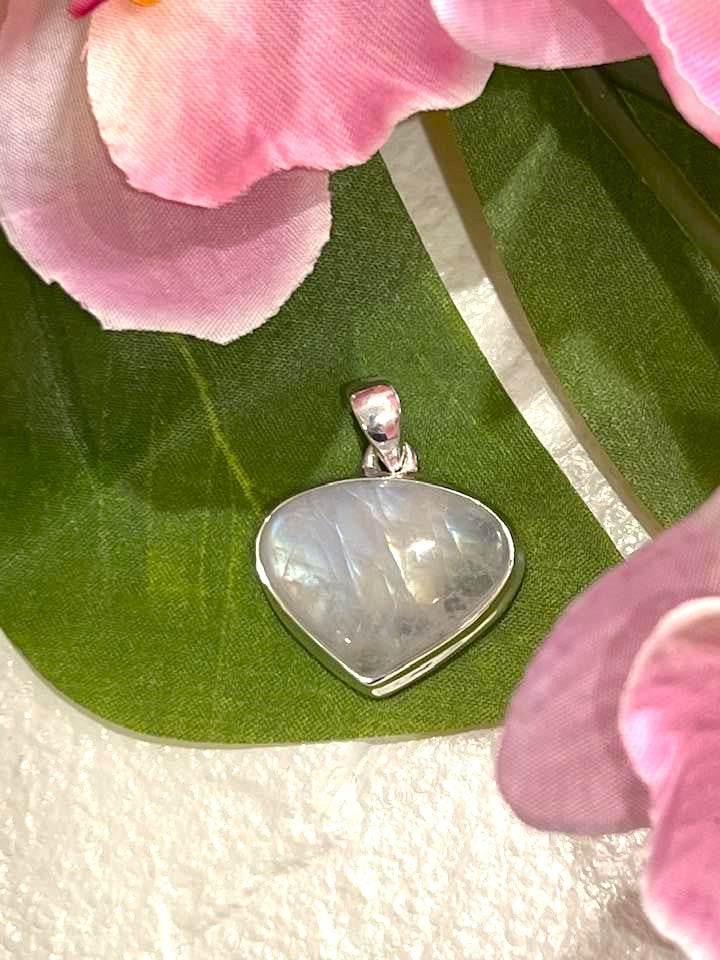 Sterling Silver Rainbow Moonstone Pendant Collection - Polished for Intuition