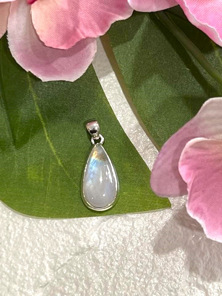 Sterling Silver Rainbow Moonstone Pendant Collection - Polished for Intuition