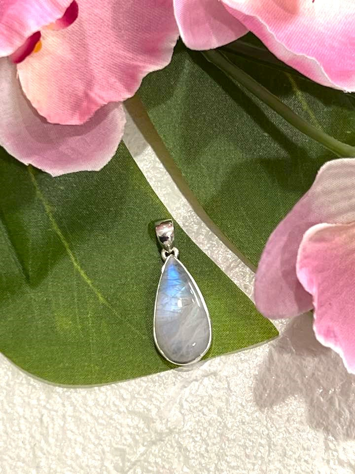 Sterling Silver Rainbow Moonstone Pendant Collection - Polished for Intuition