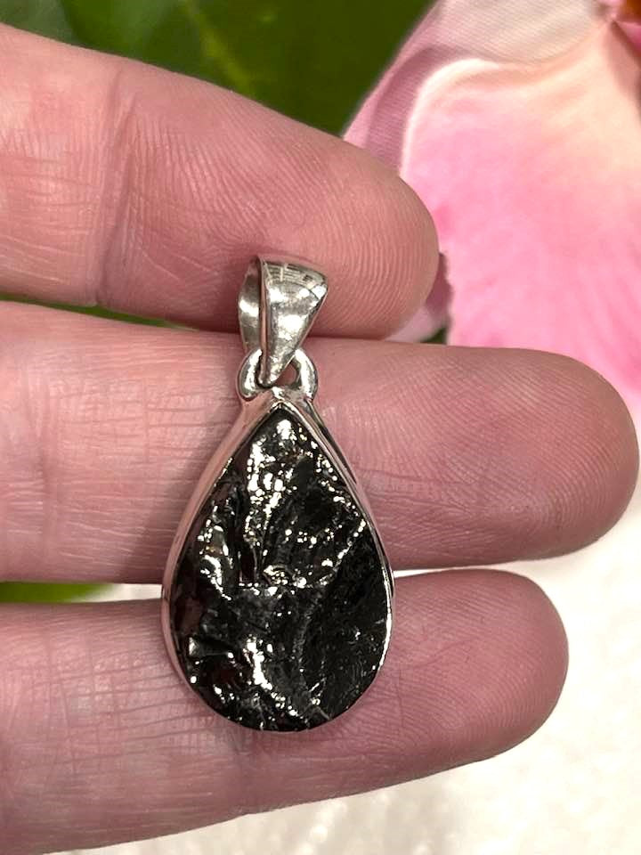 Sterling Silver Shungite Pendant Collection - Raw
