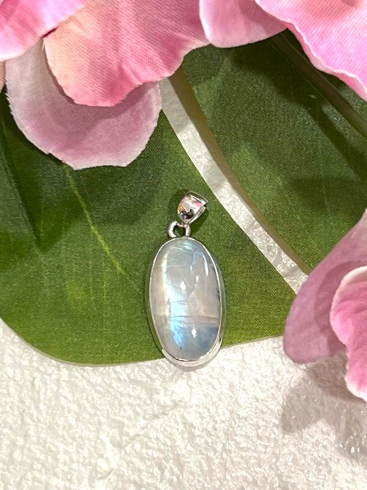 Sterling Silver Rainbow Moonstone Pendant Collection - Polished for Intuition
