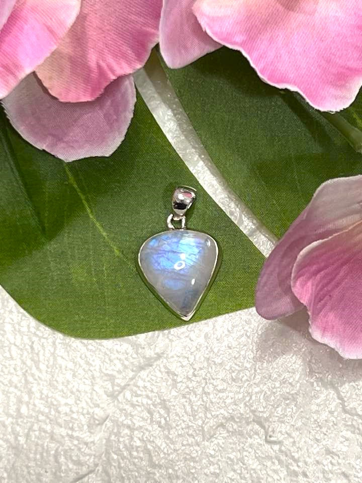Sterling Silver Rainbow Moonstone Pendant Collection - Polished for Intuition