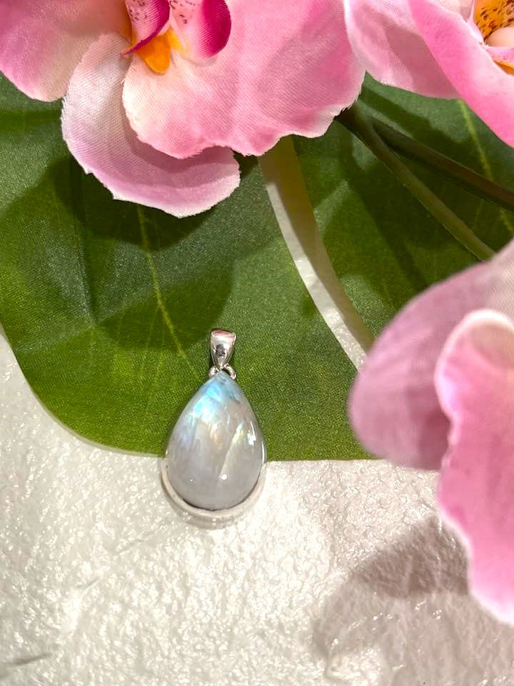 Sterling Silver Rainbow Moonstone Pendant Collection - Polished for Intuition