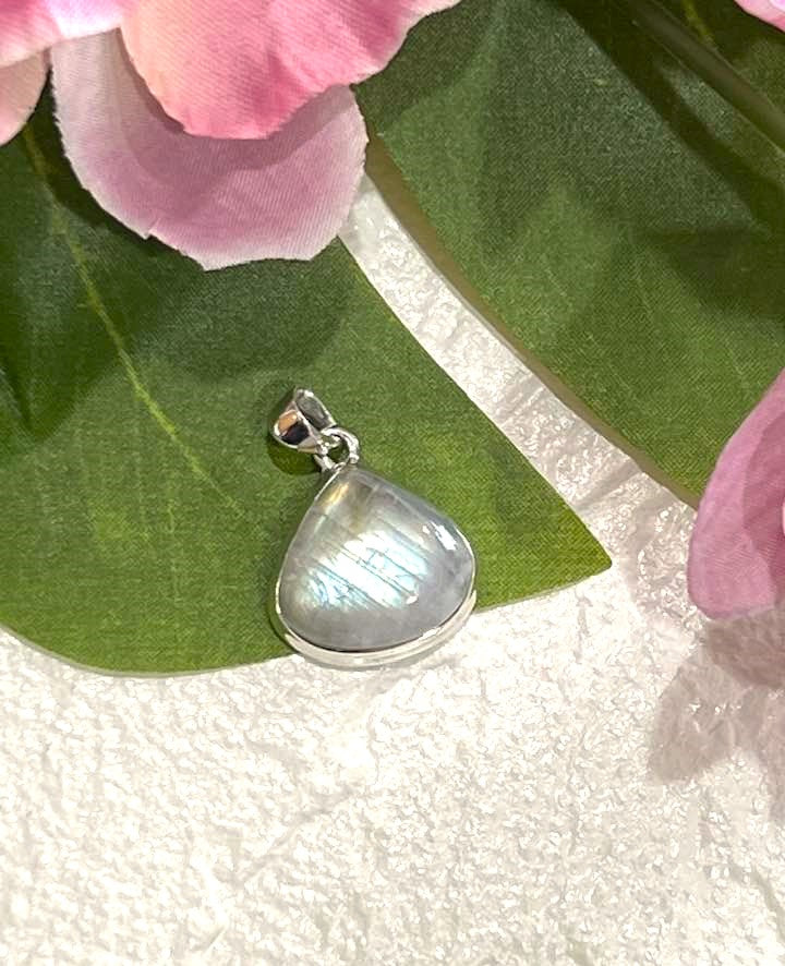 Sterling Silver Rainbow Moonstone Pendant Collection - Polished for Intuition