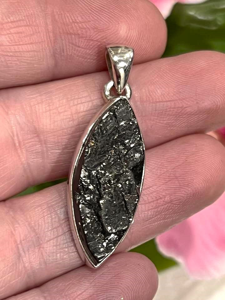 Sterling Silver Shungite Pendant Collection - Raw