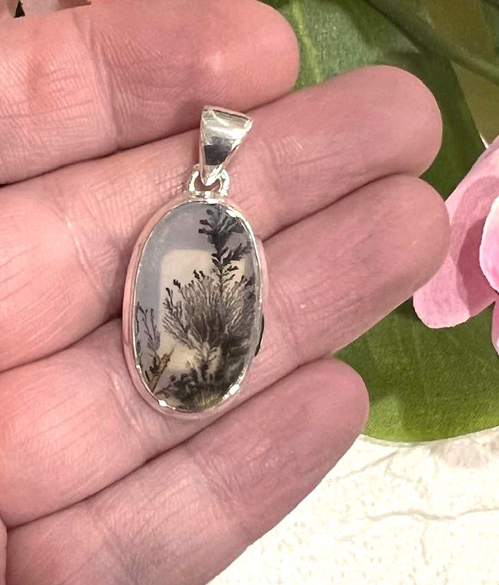 Sterling Silver Dendritic Agate Pendant Collection