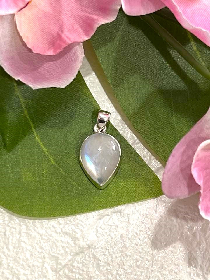 Sterling Silver Rainbow Moonstone Pendant Collection - Polished for Intuition