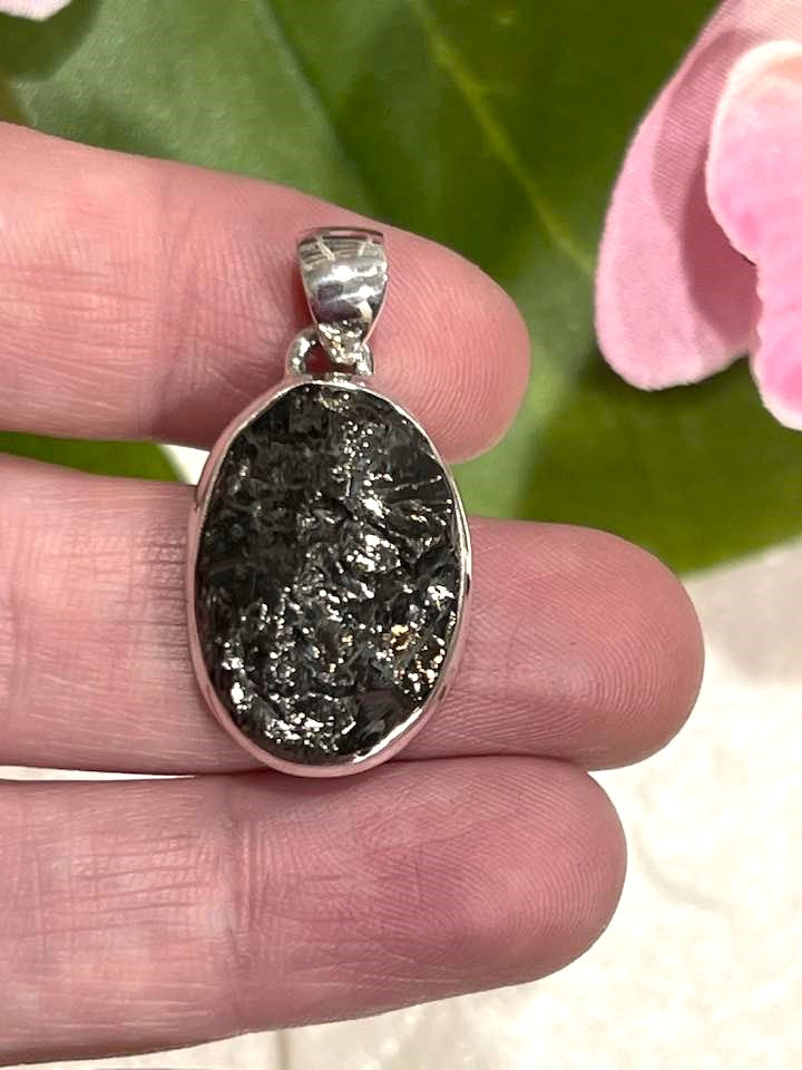 Sterling Silver Shungite Pendant Collection - Raw