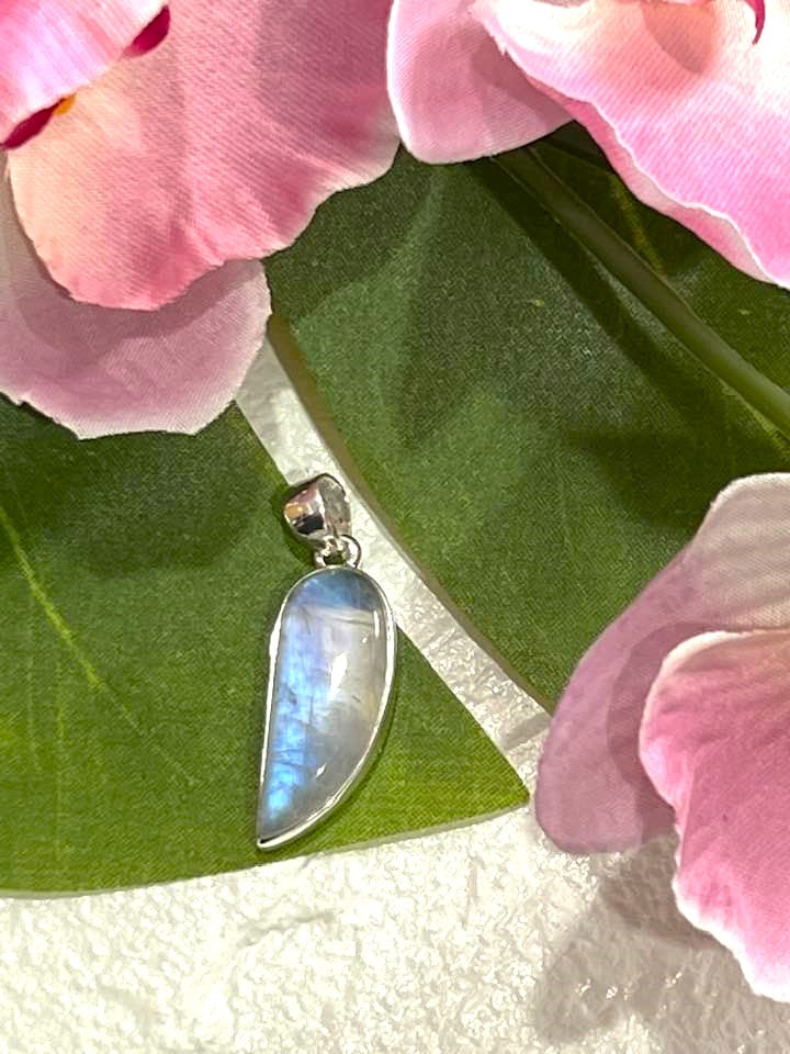 Sterling Silver Rainbow Moonstone Pendant Collection - Polished for Intuition