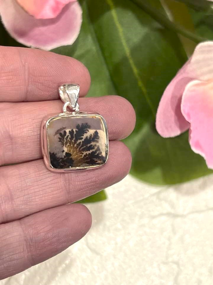 Sterling Silver Dendritic Agate Pendant Collection
