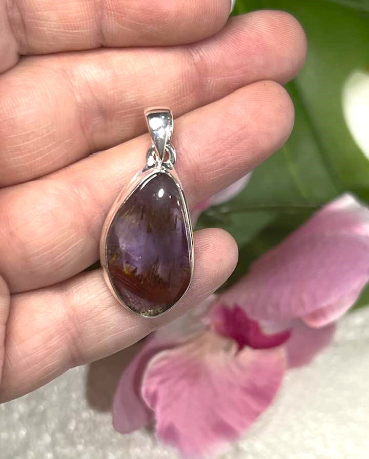 The Super 7 Cacoxenite Sterling Silver Pendant Collection for Ascension and Spiritual Connection