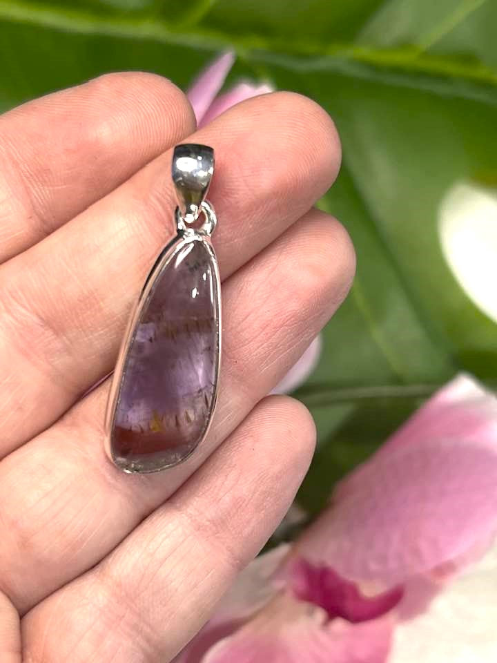 The Super 7 Cacoxenite Sterling Silver Pendant Collection for Ascension and Spiritual Connection