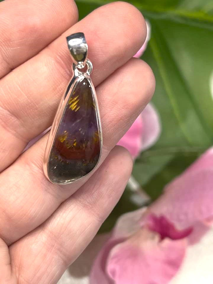 The Super 7 Cacoxenite Sterling Silver Pendant Collection for Ascension and Spiritual Connection