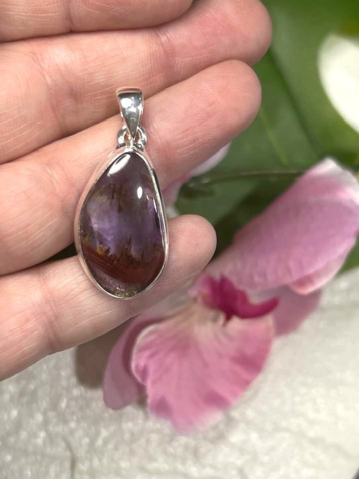 The Super 7 Cacoxenite Sterling Silver Pendant Collection for Ascension and Spiritual Connection