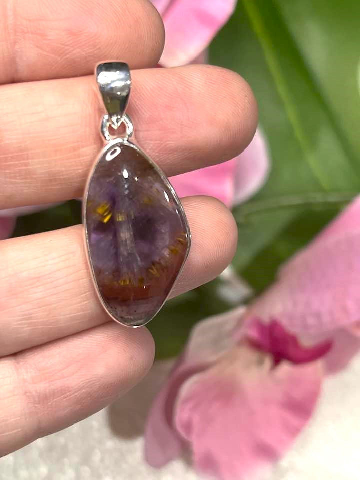 The Super 7 Cacoxenite Sterling Silver Pendant Collection for Ascension and Spiritual Connection