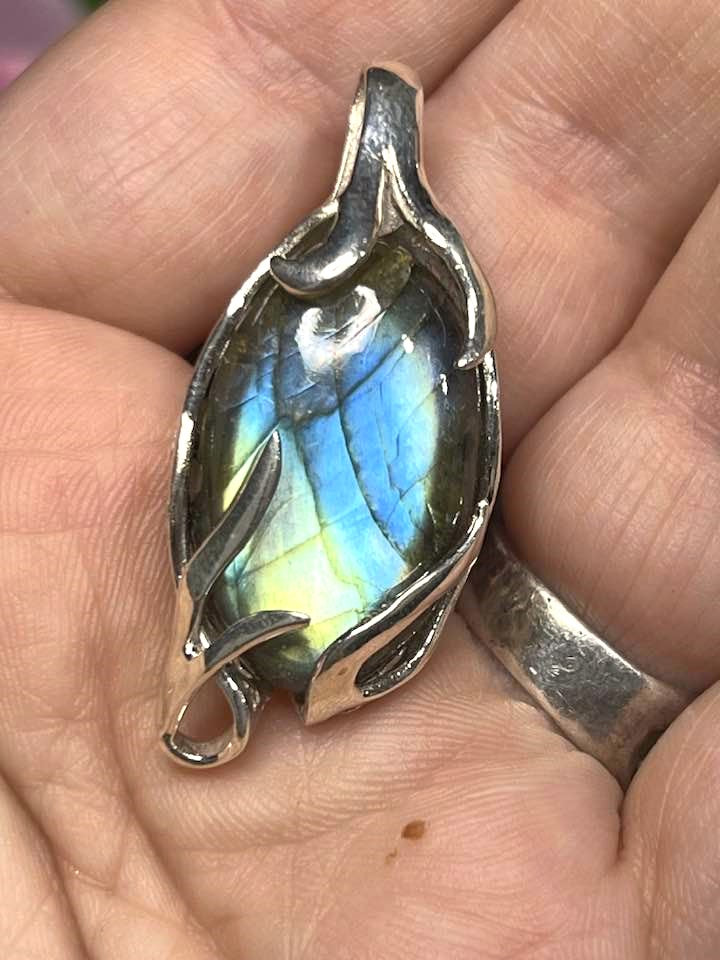 The Rainbow Labradorite Turkish Silver Pendant Collection for Transformation and Psychic Abilities