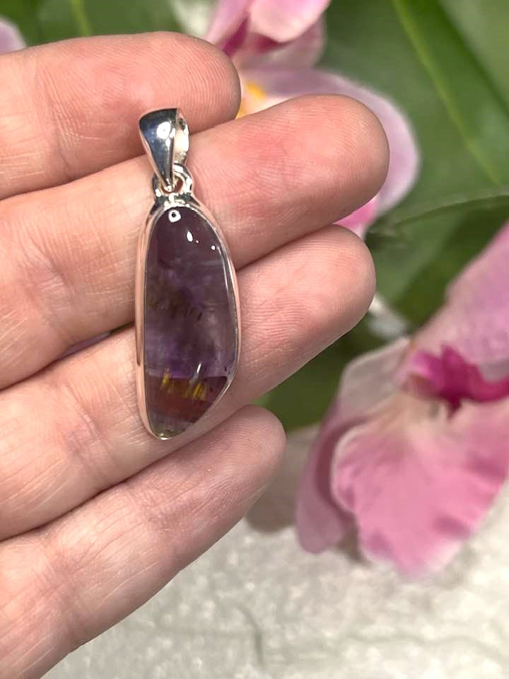 The Super 7 Cacoxenite Sterling Silver Pendant Collection for Ascension and Spiritual Connection