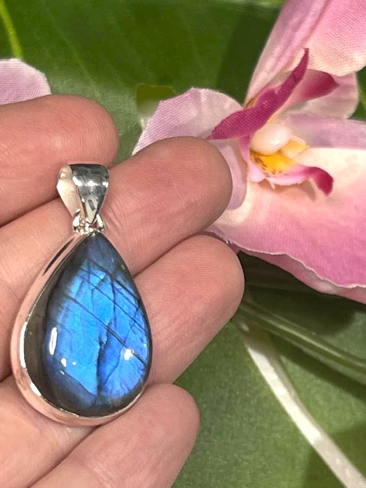 The Blue Flash Labradorite Sterling Silver Pendant Collection for Transformation and Psychic Abilities
