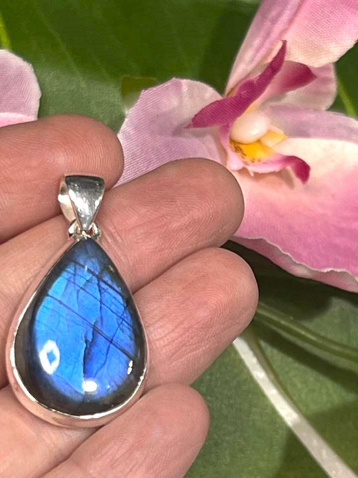 The Blue Flash Labradorite Sterling Silver Pendant Collection for Transformation and Psychic Abilities