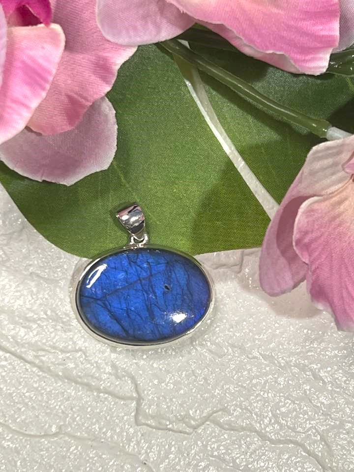 The Blue Flash Labradorite Sterling Silver Pendant Collection for Transformation and Psychic Abilities