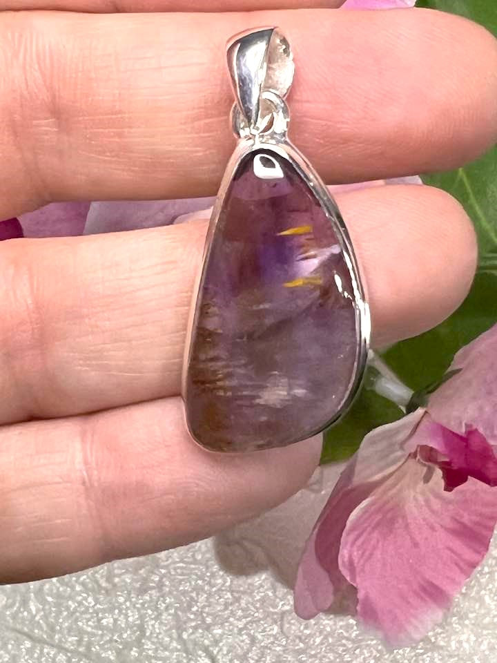 The Super 7 Cacoxenite Sterling Silver Pendant Collection for Ascension and Spiritual Connection