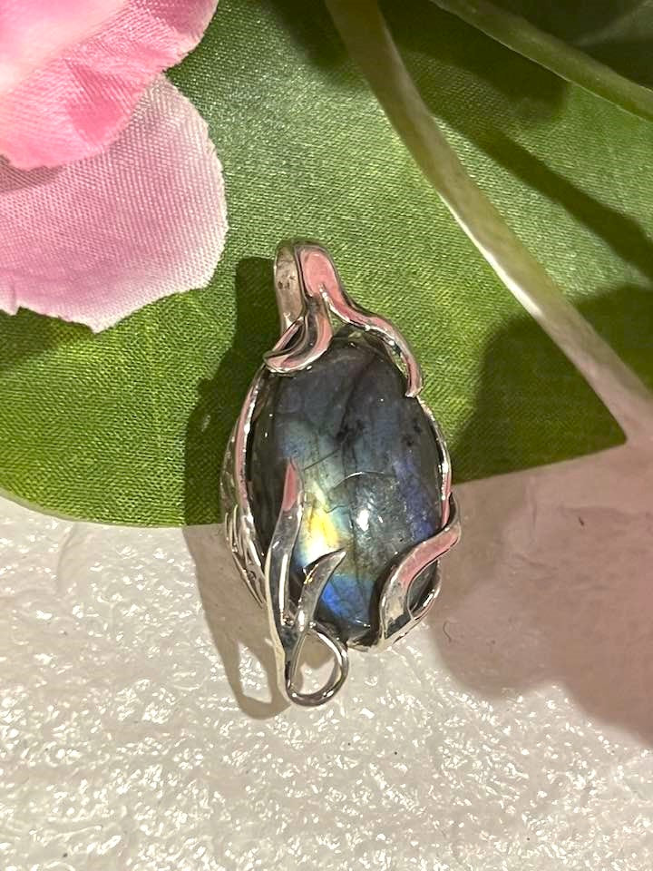 The Rainbow Labradorite Turkish Silver Pendant Collection for Transformation and Psychic Abilities