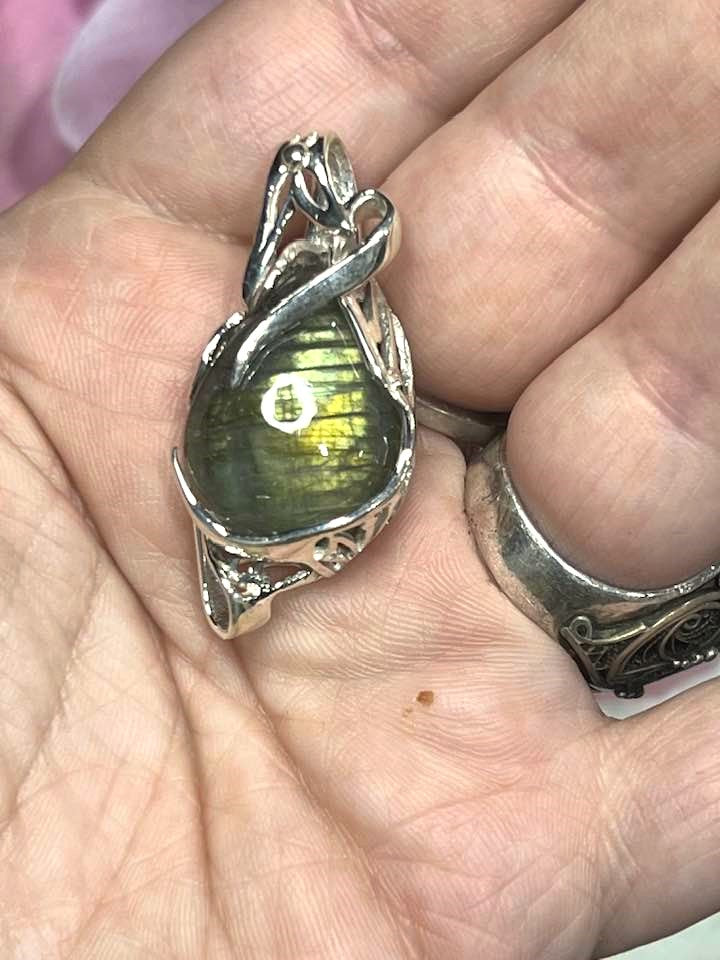 The Rainbow Labradorite Turkish Silver Pendant Collection for Transformation and Psychic Abilities