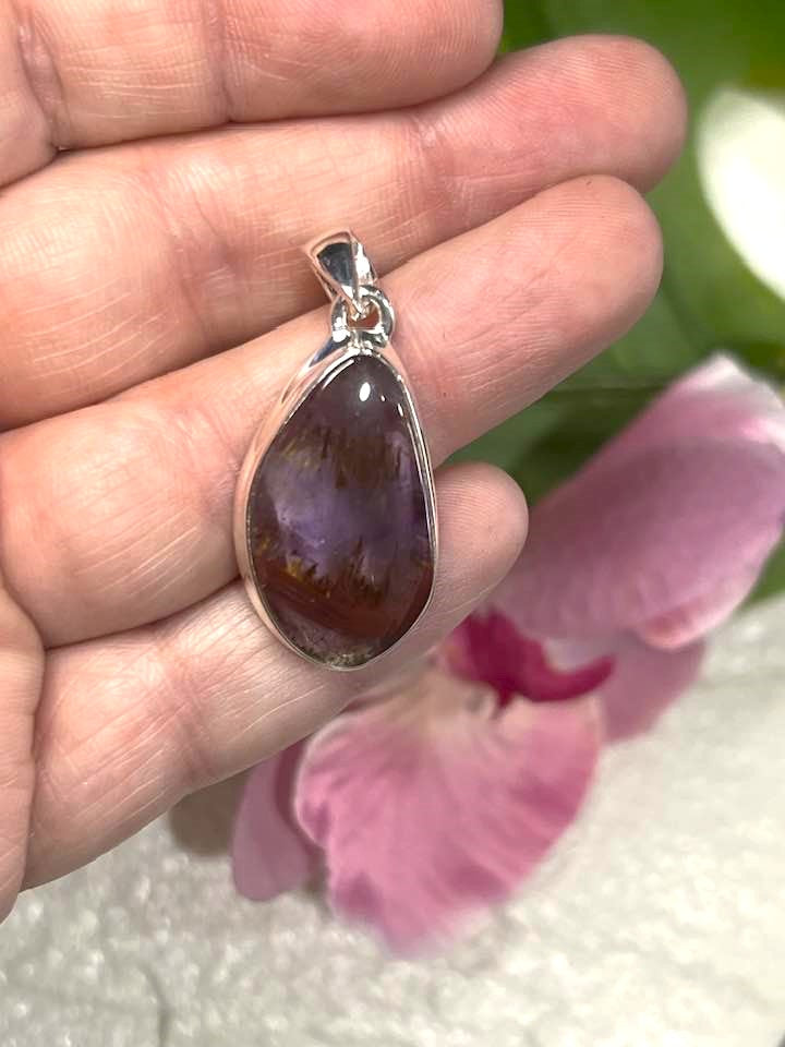 The Super 7 Cacoxenite Sterling Silver Pendant Collection for Ascension and Spiritual Connection