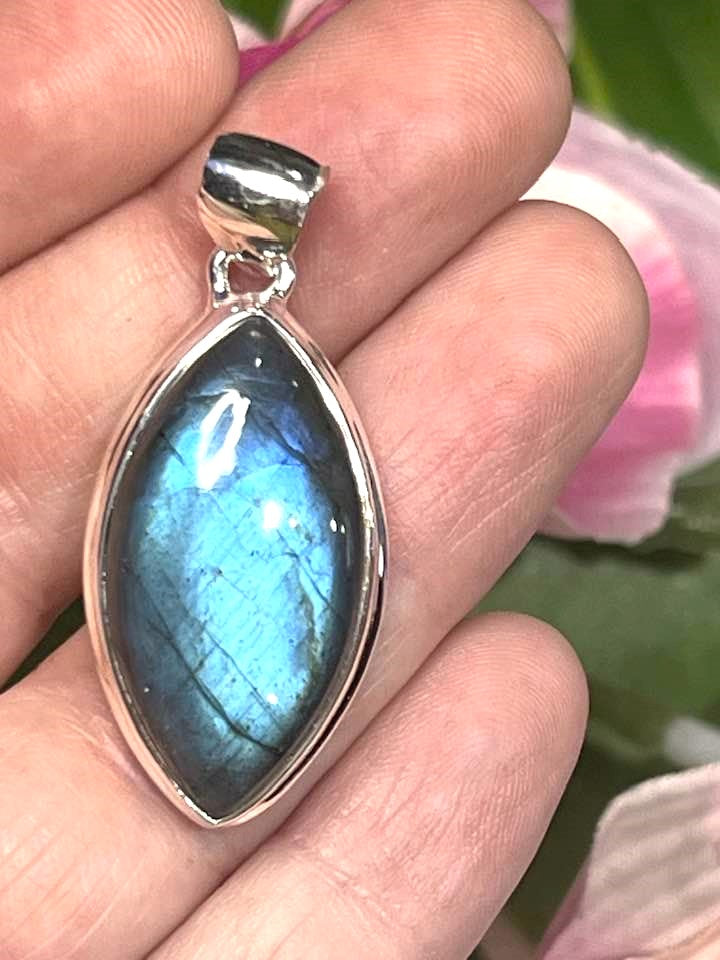 The Blue Flash Labradorite Sterling Silver Pendant Collection for Transformation and Psychic Abilities