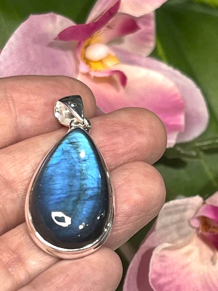 The Blue Flash Labradorite Sterling Silver Pendant Collection for Transformation and Psychic Abilities