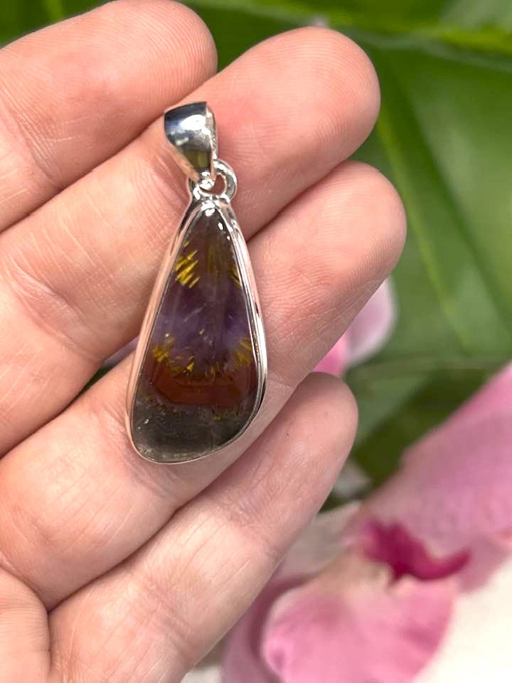 The Super 7 Cacoxenite Sterling Silver Pendant Collection for Ascension and Spiritual Connection